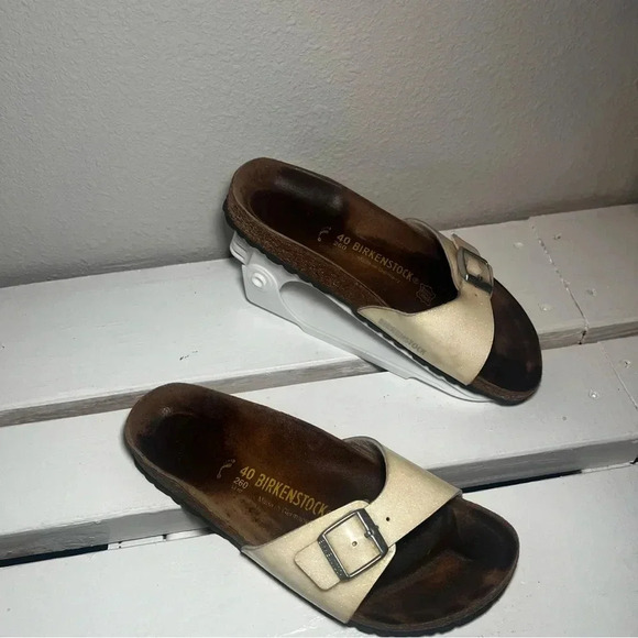 Birkenstock Madrid womens white slide sandals size 9 - Picture 1 of 10